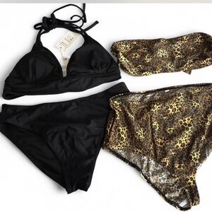 Cupshe Black and Leopard Bikini Set